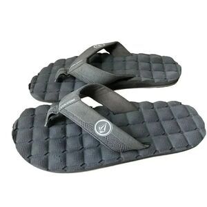Volcom Victor Men's Recliner Sandal Flip Flops Slides Light Grey Comfort SZ 9